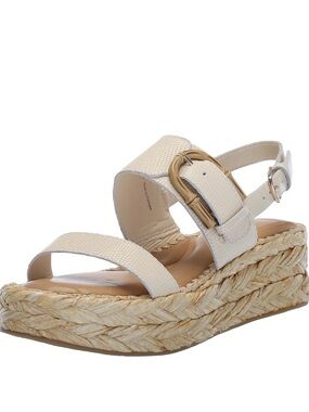 Dolce Vita Cream Braided Espadrille Platform Sandal with Buckle